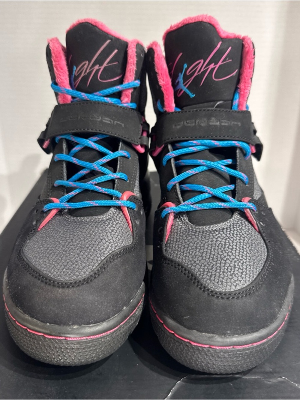 Nike Girls Air Jordan Flight Sneakers 4.5Y 467956-008 45 TRK GS Black/Dynamic